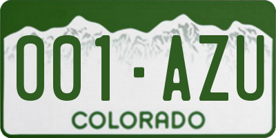 CO license plate 001AZU