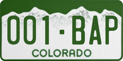 CO license plate 001BAP