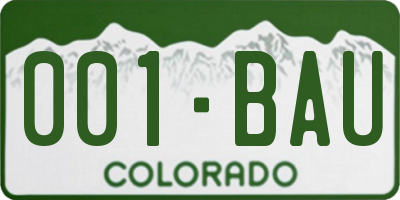 CO license plate 001BAU