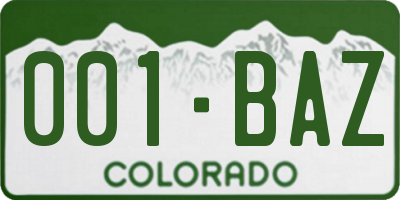 CO license plate 001BAZ