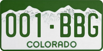 CO license plate 001BBG