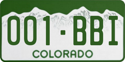 CO license plate 001BBI