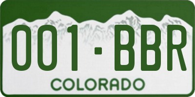 CO license plate 001BBR