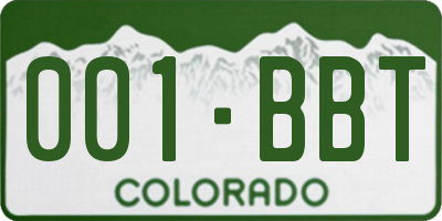 CO license plate 001BBT