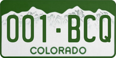 CO license plate 001BCQ