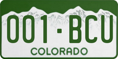 CO license plate 001BCU