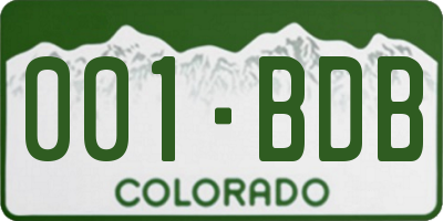 CO license plate 001BDB