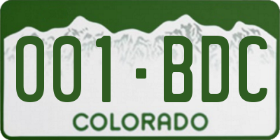 CO license plate 001BDC