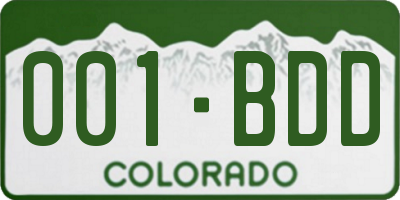 CO license plate 001BDD