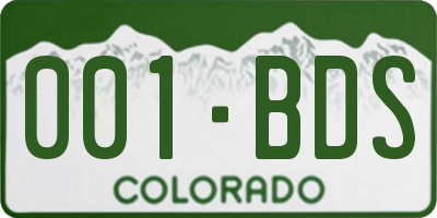 CO license plate 001BDS