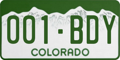 CO license plate 001BDY