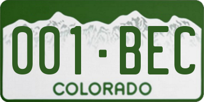 CO license plate 001BEC