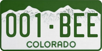 CO license plate 001BEE