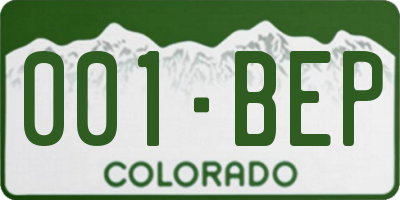 CO license plate 001BEP