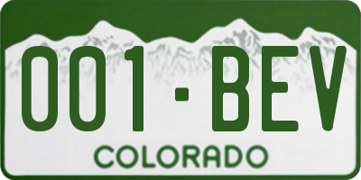 CO license plate 001BEV