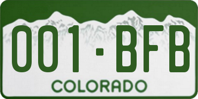 CO license plate 001BFB