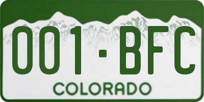 CO license plate 001BFC