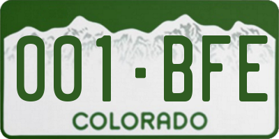 CO license plate 001BFE