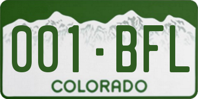 CO license plate 001BFL