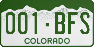 CO license plate 001BFS