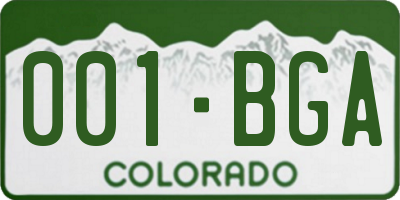 CO license plate 001BGA