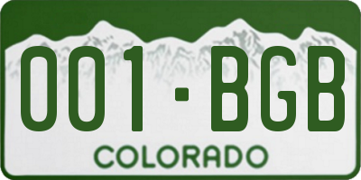 CO license plate 001BGB