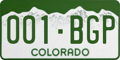 CO license plate 001BGP