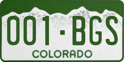 CO license plate 001BGS