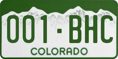CO license plate 001BHC