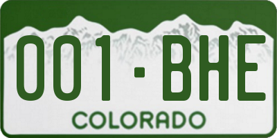 CO license plate 001BHE