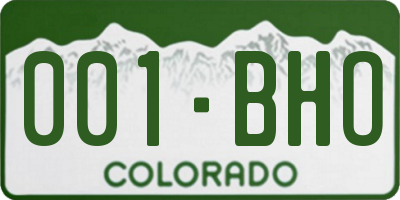 CO license plate 001BHO