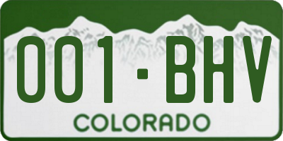 CO license plate 001BHV