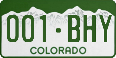 CO license plate 001BHY