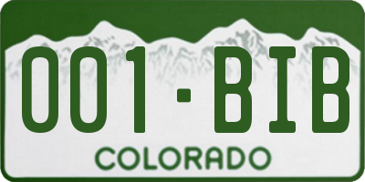 CO license plate 001BIB