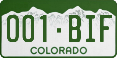 CO license plate 001BIF