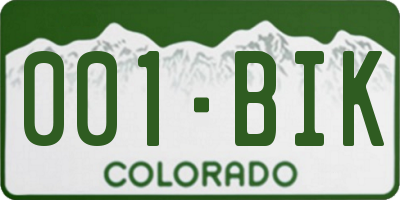 CO license plate 001BIK