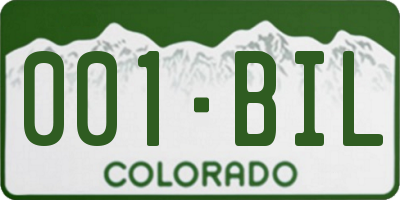 CO license plate 001BIL