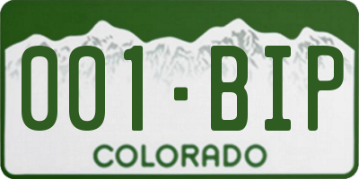 CO license plate 001BIP