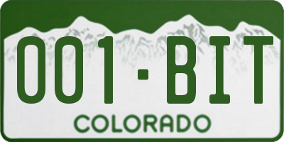 CO license plate 001BIT