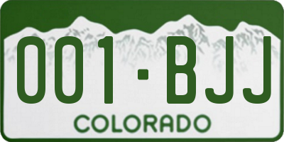 CO license plate 001BJJ