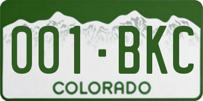 CO license plate 001BKC