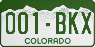 CO license plate 001BKX