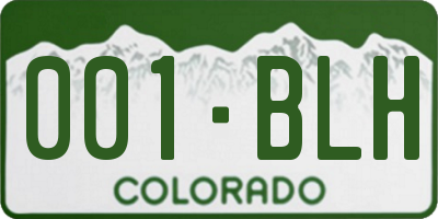 CO license plate 001BLH