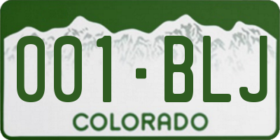 CO license plate 001BLJ