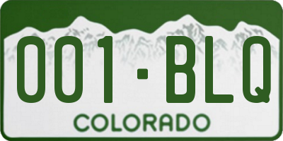 CO license plate 001BLQ