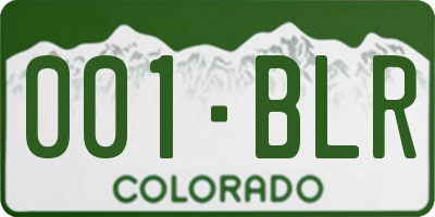 CO license plate 001BLR