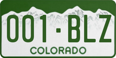 CO license plate 001BLZ