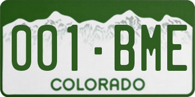 CO license plate 001BME