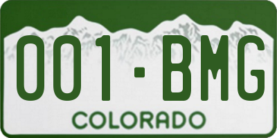 CO license plate 001BMG