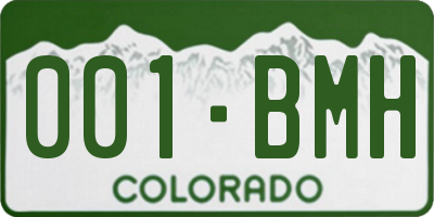 CO license plate 001BMH